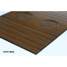 Bandeja Apoio Braço Sofá Suporte Esteira Flexível Madeira MDF Grosso 6mm C/ Porta Copos Marrom Mel - 3