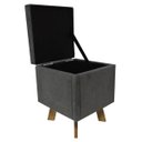 Ver imagem 3 de Puff Baú Retro Quadrado Suede Cinza