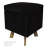 Puff Baú Retro Quadrado Suede Preto - 2