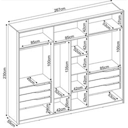 Guarda-Roupa Dermatez Atrice 6 Portas Com 2 Portas Em Espelho D66012K - 4
