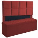 Ver imagem 1 de Kit Cabeceira Poliana+ Calçadeira Kiara Casal 140 CM Suede Vermelho - D A Decor
