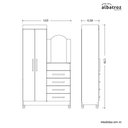 Ver imagem 6 de Guarda Roupa com Cômoda Solteiro New Capri 2 Portas 4 Gavetas MDP Espelho Branco Azul Flex 103cm