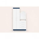 Ver imagem 5 de Guarda Roupa com Cômoda Solteiro New Capri 2 Portas 4 Gavetas MDP Espelho Branco Azul Flex 103cm