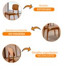 Ver imagem 5 de Conjunto com 2 Cadeiras Malta Gold em Madeira Maciça para Sala de Jantar Moderna Mobília