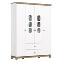Ver imagem 3 de Jogo de Quarto Infantil Aconchego com Guarda Roupa e Cômoda Branco/jequitibá - Móveis Henn Branco