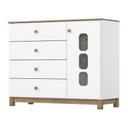 Ver imagem 5 de Jogo de Quarto Infantil Aconchego com Guarda Roupa e Cômoda Branco/jequitibá - Móveis Henn Branco