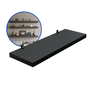 1 Prateleira Preta 30X10 Com Suporte Flutuante Mdf  Organizadora Decoração Cozinha Quarto Banheiro - 2