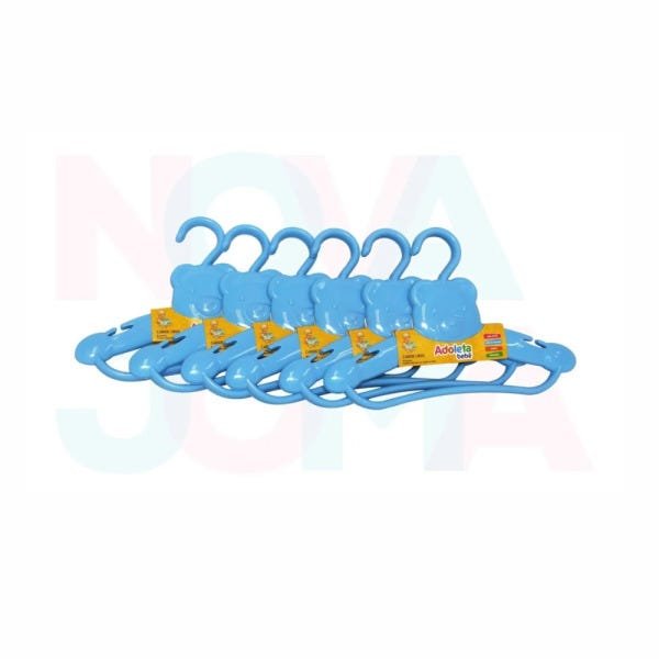 Cabide Infantil Urso Kit C/12 Unidade Azul Cajovil Baby - 1