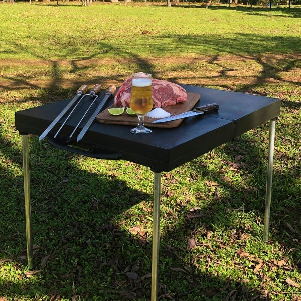 Mesa Prática Dobrável Camping Praia Churrasco Maleta Zaka - 3