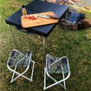 Ver imagem 4 de Mesa Dobrável 2 Banquetas Camping Praia Maleta Zaka