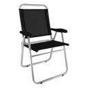 Ver imagem 1 de Cadeira Alumínio Reforçada Cancun Plus Preta Zaka 120Kg