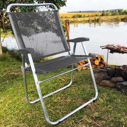 Cadeira de Praia King Cinza 140Kg  Zaka - 3