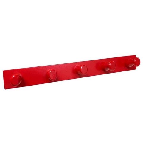 Cabideiro de parede em Madeira Bolsa Roupa Closet Vermelho