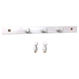 Cabideiro de parede em Madeira Bolsa Roupa Closet Branco - 2