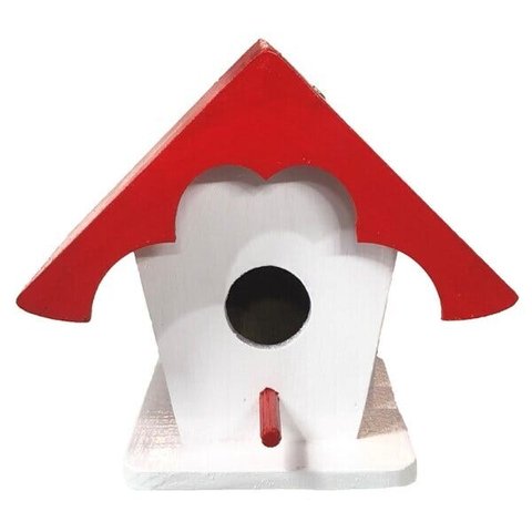 Ninho Casinha Casa Pássaros Passarinhos Madeira Maciça Vermelho