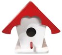 Ver imagem 1 de Ninho Casinha Casa Pássaros Passarinhos Madeira Maciça Vermelho