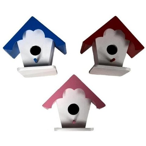 03 Ninhos Casinha Casa Pássaros Passarinhos Madeira Maciça 1