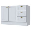 Ver imagem 6 de Armário de Cozinha Compacta para Pia 120 Cm Americana 2 Portas 3 Gavetas 100% Mdf Branco Hp - Pnr Mó