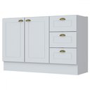 Ver imagem 4 de Armário de Cozinha Compacta para Pia 120 Cm Americana 2 Portas 3 Gavetas 100% Mdf Branco Hp - Pnr Mó