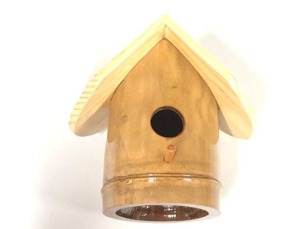 3 Ninhos Casa De Bambu Para Pássaros Canários Artesanato - 2