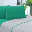Ver imagem 1 de Jogo de Cama Malha Lençol 100% Algodão Urbano 4 Peças King - Verde Jade-mescla