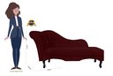Ver imagem 4 de Recamier Decorativo Divã Olivia Suede Marsala Pés Madeira Ms Decor
