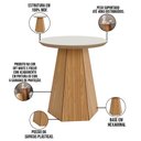Ver imagem 3 de Mesa de Canto para Sala de Estar Ferrara 55x50cm D03 Base Hexagonal Freijó Off White - Lyam Decor