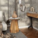 Ver imagem 2 de Mesa de Canto para Sala de Estar Ferrara 55x50cm D03 Base Hexagonal Freijó Off White - Lyam Decor