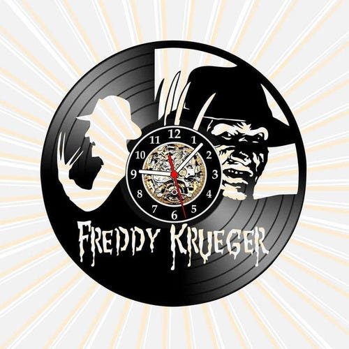 Relógio Parede Freddy Krueger Terror Filmes Tv Vinil Lp - 1