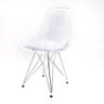 Conjunto com 2 Cadeiras Eames Transparente - Base Eiffel Cromada  - 3
