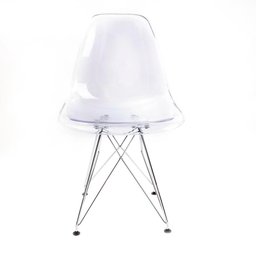 Conjunto com 2 Cadeiras Eames Transparente - Base Eiffel Cromada  - 2