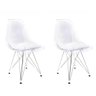 Conjunto com 2 Cadeiras Eames Transparente - Base Eiffel Cromada  - 1