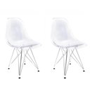 Ver imagem 1 de Conjunto com 2 Cadeiras Eames Transparente - Base Eiffel Cromada
