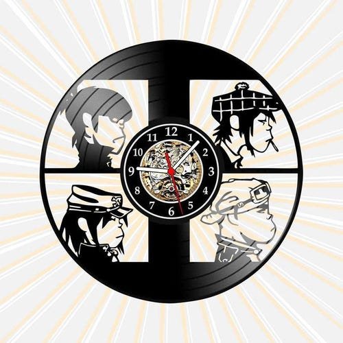 Relógio Gorillaz Bandas Música Eletrônica Rock Vinil Lp - 1
