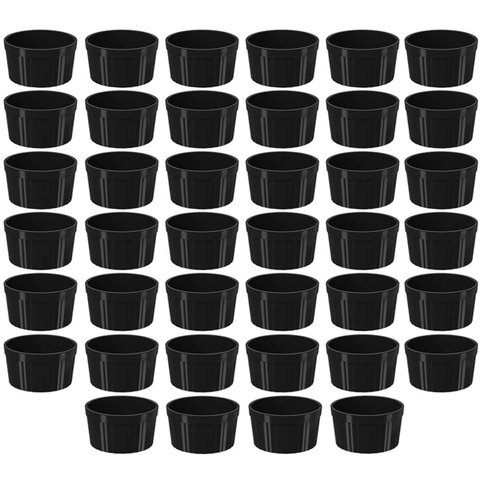 Jogo 40 Potinhos de Molho Ramekim para Servir Petiscos 150ml Ramequim Preto Coza