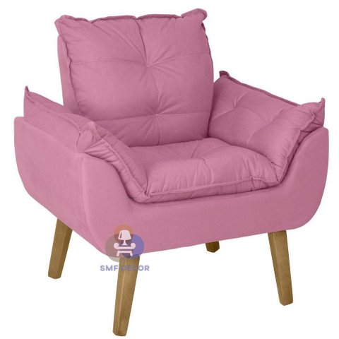 Poltrona Opala Suede Rosê