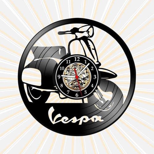 Relógio Parede Vespa Motoneta Moto Motocicleta Vinil Lp - 1