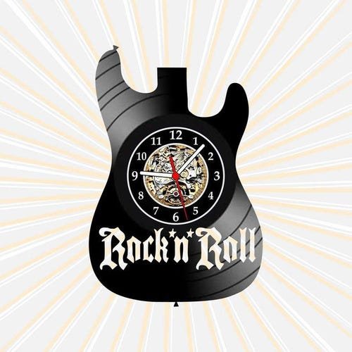 Relógio Parede Guitarra Rock N Roll Musica Vinil Lp Arte - 1