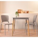 Ver imagem 2 de Mesa Tramontina Laura Rattan 70 Cm Polipropileno Camurça Pernas Madeira