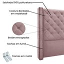 Ver imagem 5 de Kit Cabeceira e Calçadeira Recamier Casal 1,40m Vicenza Veludo - Pallazio Lilás