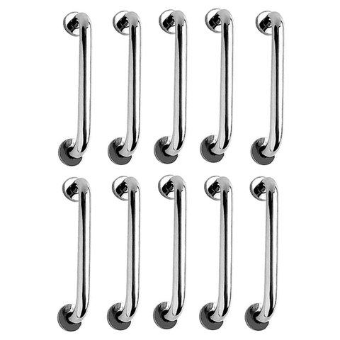 Alça de Apoio Barra Inox 30cm Kit 10 Unidades Idoso Cadeirante Deficiente Box Banheiro Segurança Ace