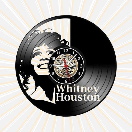 Relógio Parede Whitney Houston Disco Vinil Decoração Vintage - 1
