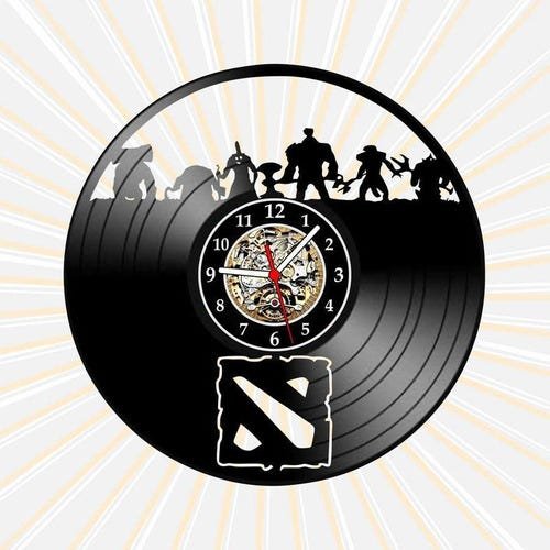 Relógio Parede Dota Games Geek Vinil Lp Decor Retrô Vintage - 1