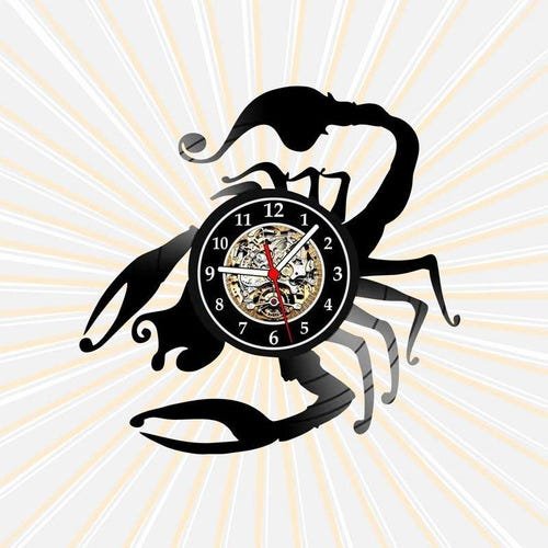 Relógio Parede Escorpião Signos Zodiaco Esoterismo Vinil Lp - 1