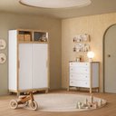Ver imagem 4 de Quarto de Bebê com Cômoda e Roupeiro 2 Portas de Correr Flora Branco Acetinado Qmovi