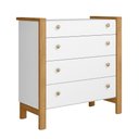 Ver imagem 1 de Quarto de Bebê com Cômoda e Roupeiro 2 Portas de Correr Flora Branco Acetinado Qmovi