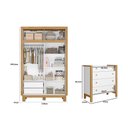 Ver imagem 2 de Quarto de Bebê com Cômoda e Roupeiro 2 Portas de Correr Flora Branco Acetinado Qmovi