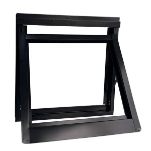 Janela Vitrô Maxim-ar 50x50 Alumínio Preto 7cm Batente Banheiro Luxo