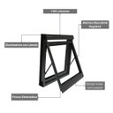 Ver imagem 4 de Janela Vitrô Maxim-ar 50x50 Alumínio Preto 7cm Batente Banheiro Luxo