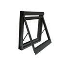 Ver imagem 2 de Janela Vitrô Maxim-ar 50x50 Alumínio Preto 7cm Batente Banheiro Luxo